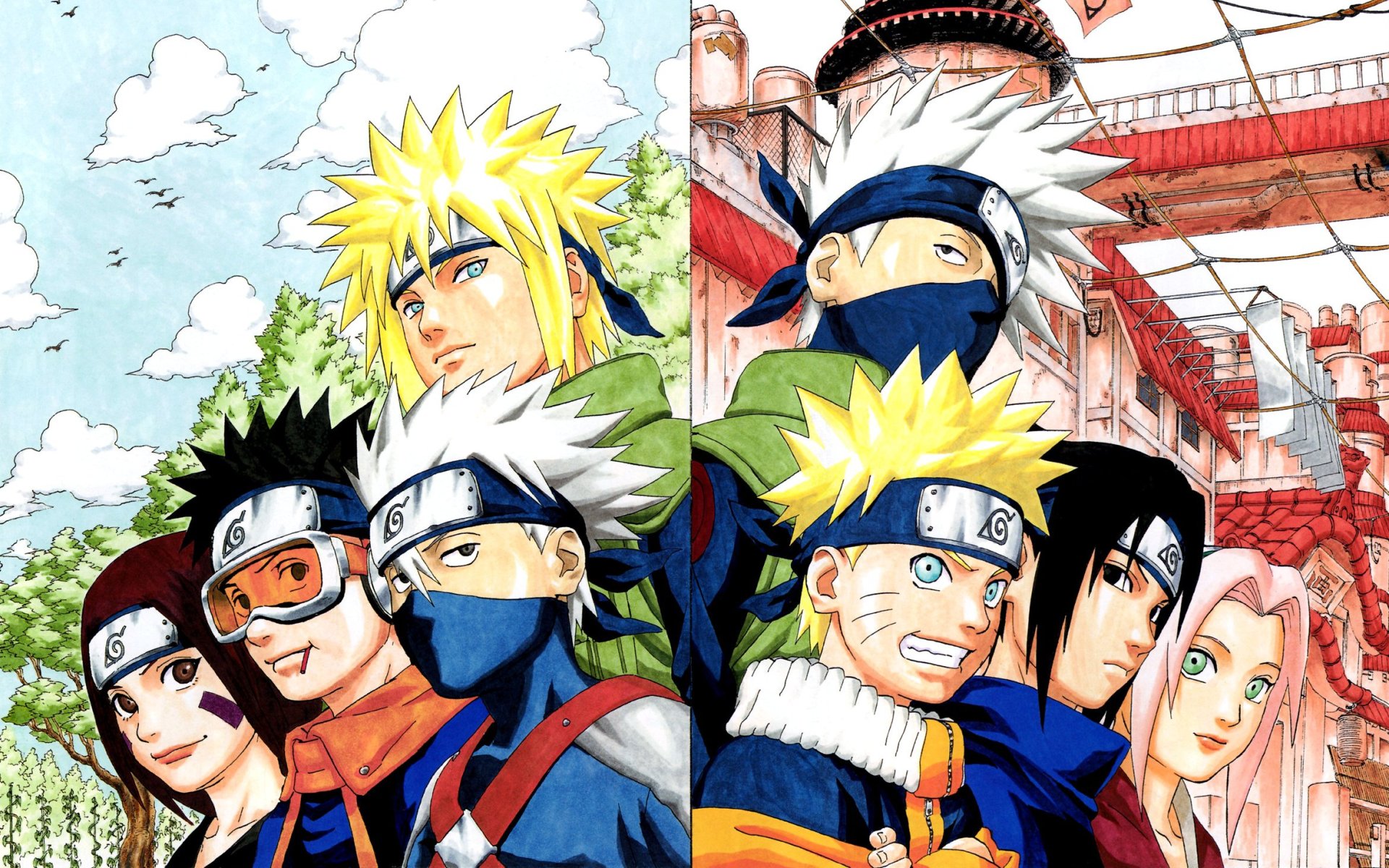 Uchiha Obito Naruto Uzumaki Kakashi Hatake Team Wallpaper Background