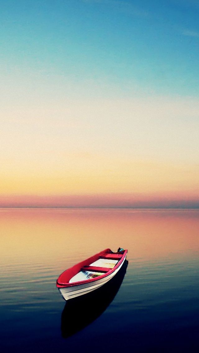 Boat At Sunrise Ios7 iPhone Wallpaper Pinter