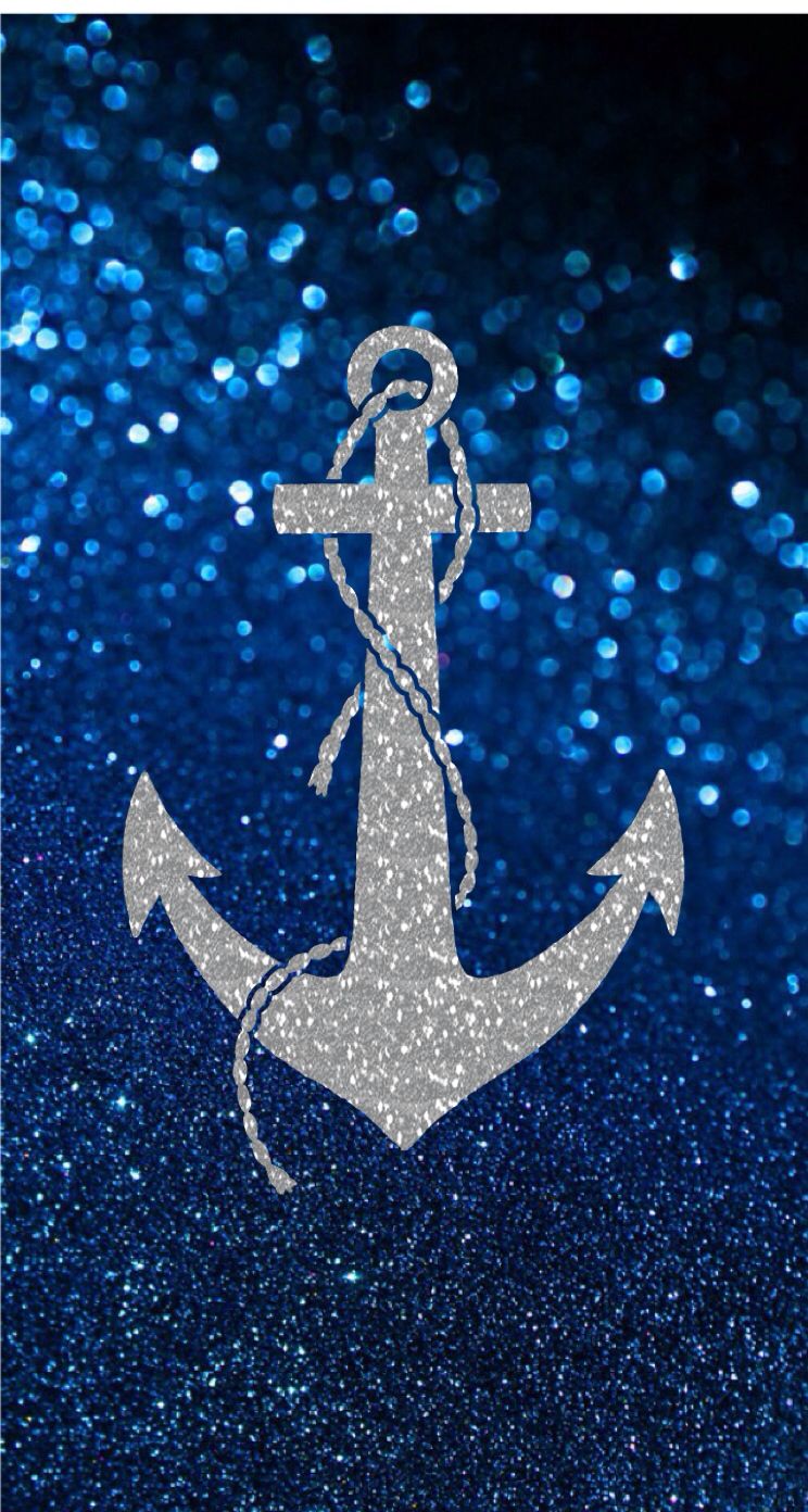 iPhone Wallpaper Blue Glitter Sliver Anchor With Image