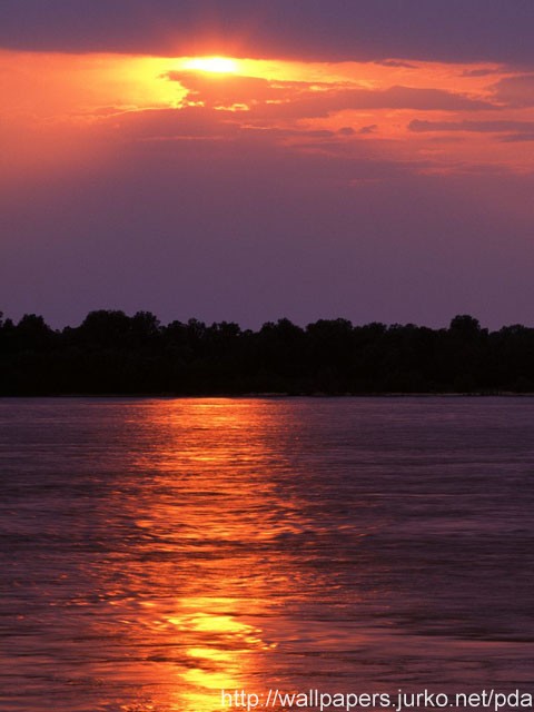 Pocket Pc Wallpaper Sunset Over The Mississippi River Arkansas