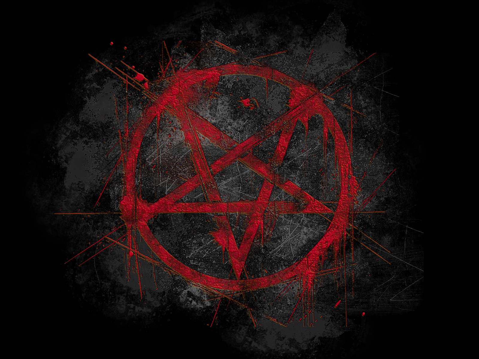 Black Red Pentagram Wallpaper Background