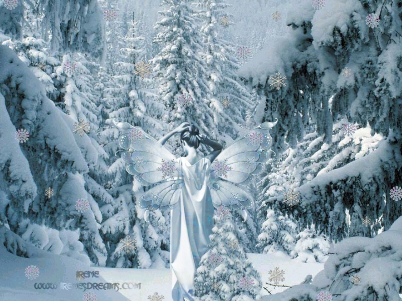 Snow White Fairy Wallpaper Background
