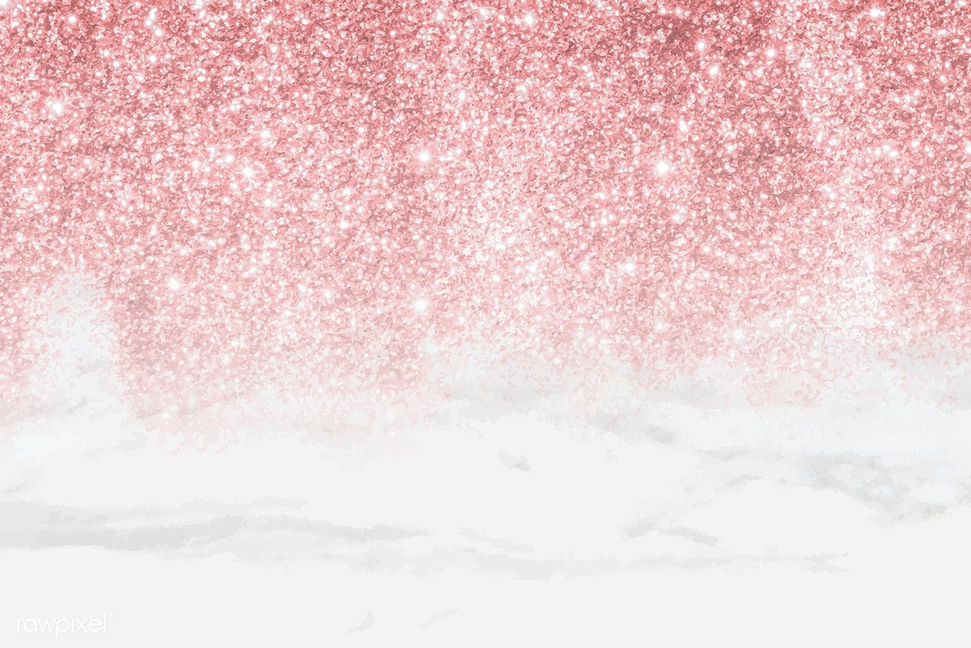 Rose gold glitter on a white marble background, creating a glamorous and luxurious aesthetic