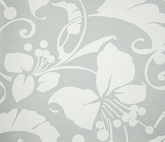 Grey Contemporary Wallcovering Lily Wallpaper by Natasha Marshall