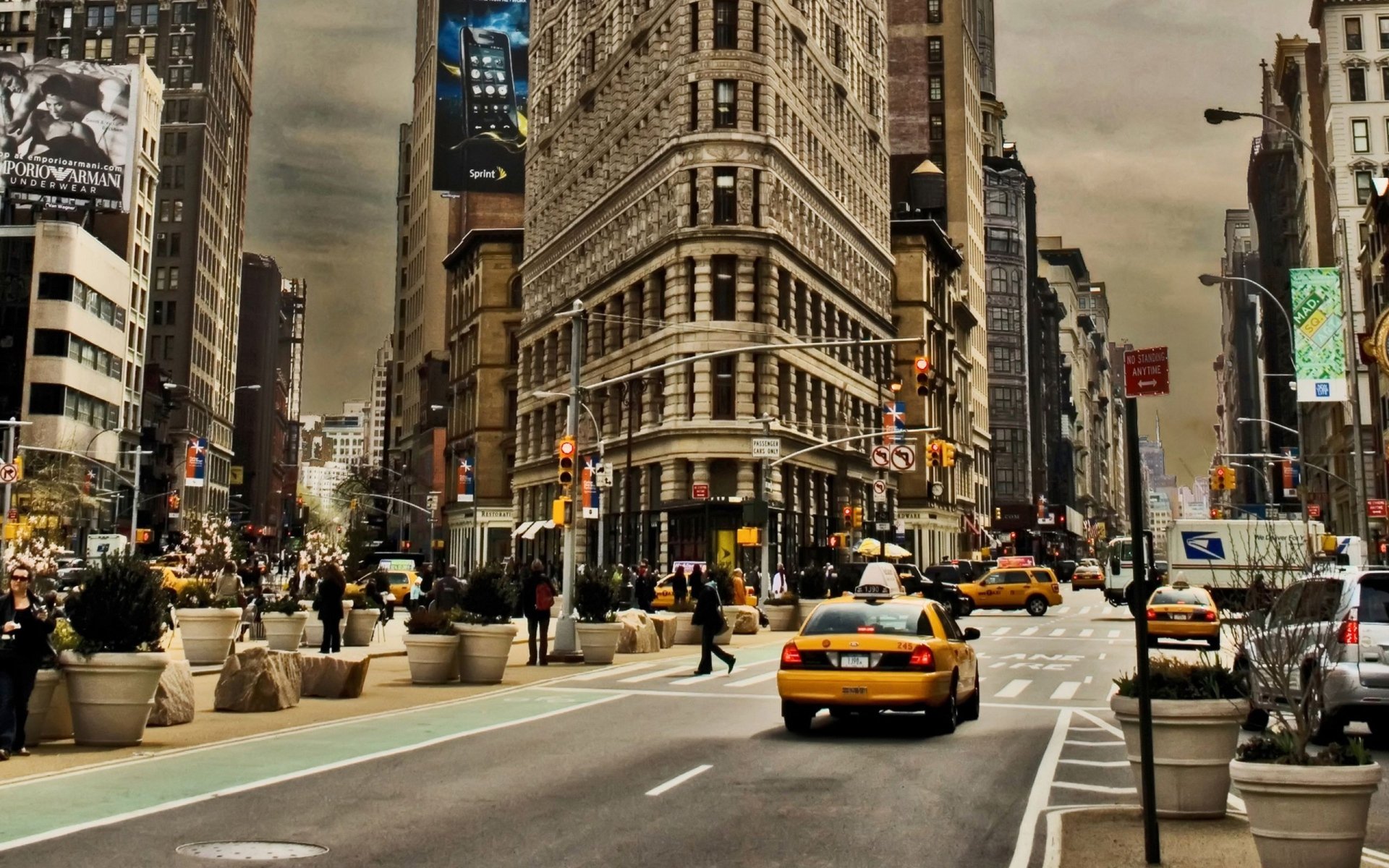 1920x1200 New york City Building Street Cars Traffic Wallpaper
