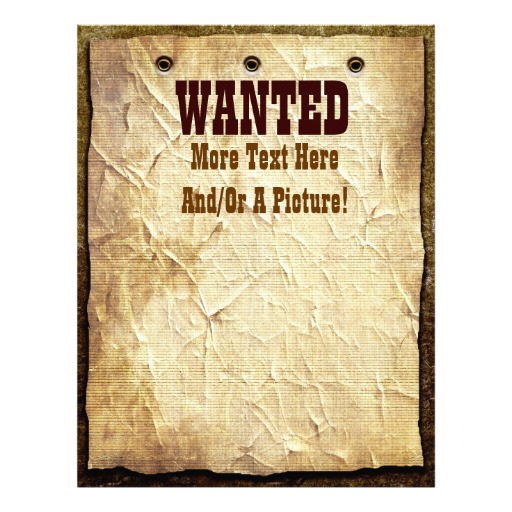 Wanted Old West Theme Letterhead Stationery