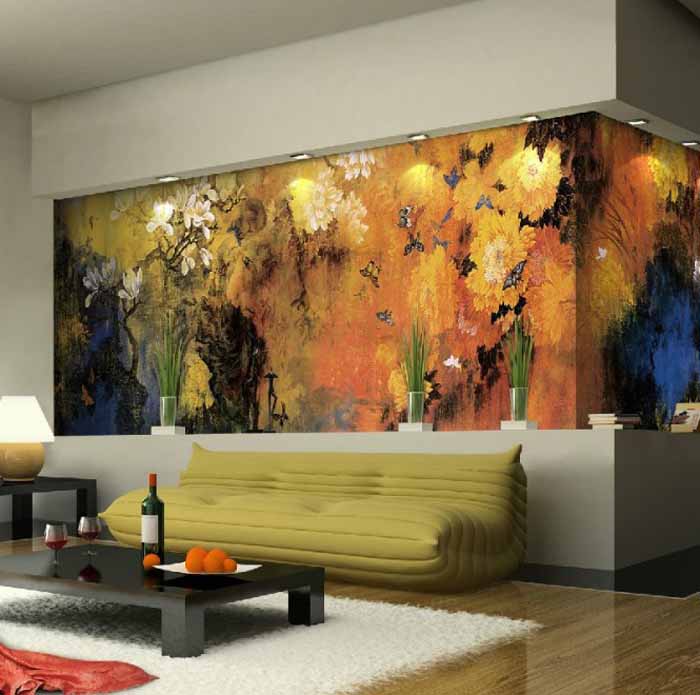 Living Room Designs With Unexpected Wall Murals Decoholic