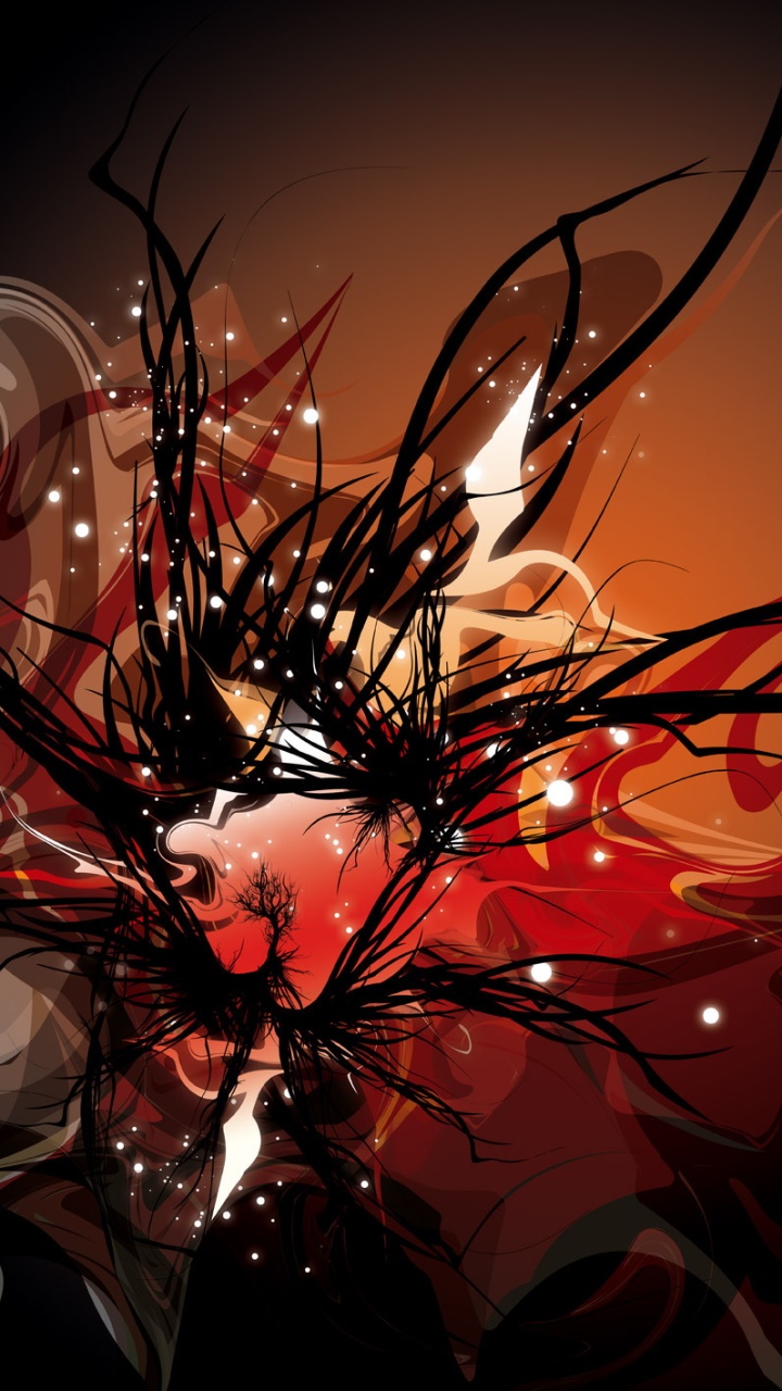 Abstract Red Cgi Black Colors Phone HD Wallpaper