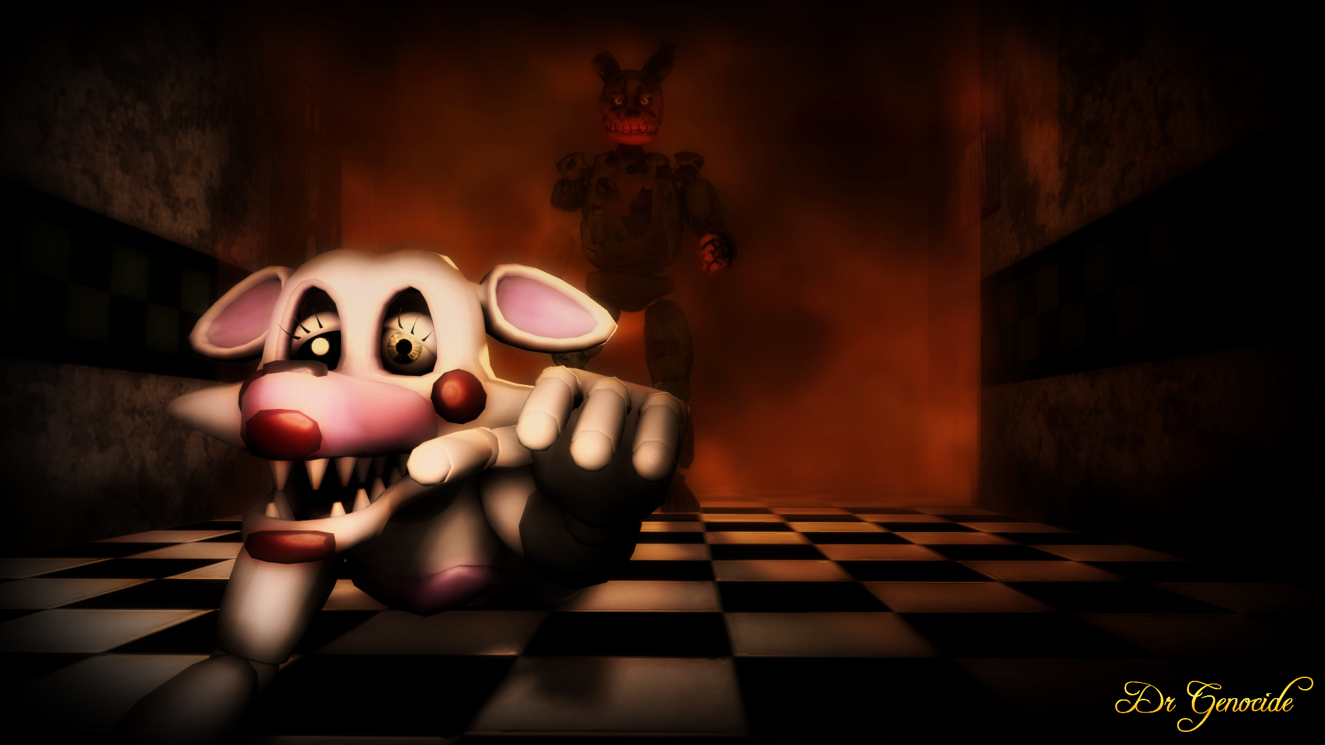 Fnaf Springtrap Vs Mangle Wallpaper By Drgenocidesfm