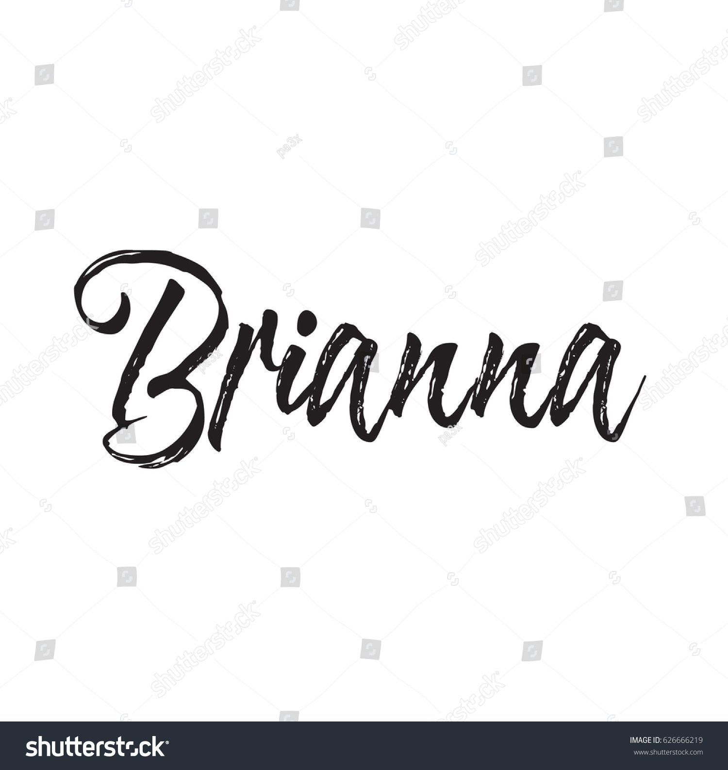 Brianna Text Design Vector Calligraphy Typography Stock
