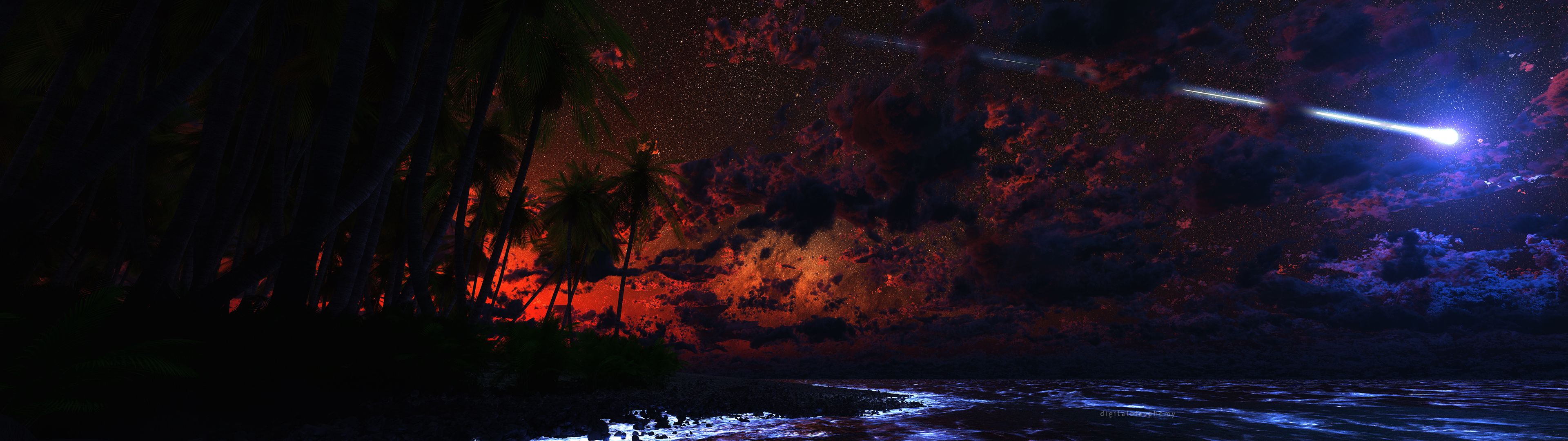 Shooting Star Dual Monitor Wallpaper