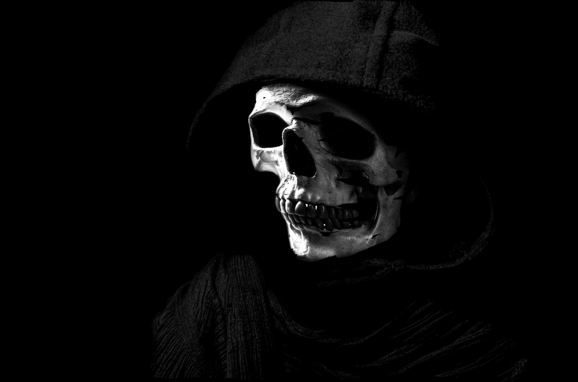 Gray The Skull Bones Purple Scary Abstract Reaper