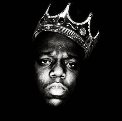 Notorious Big Greyscale Black Background Wallpaper
