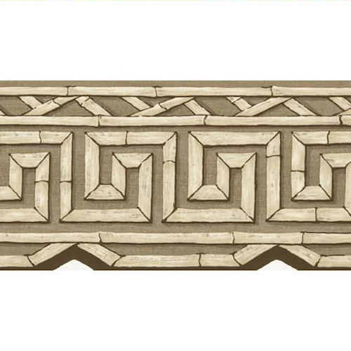 Bamboo Greek Key Wallpaper Border Brown 80b64163dc