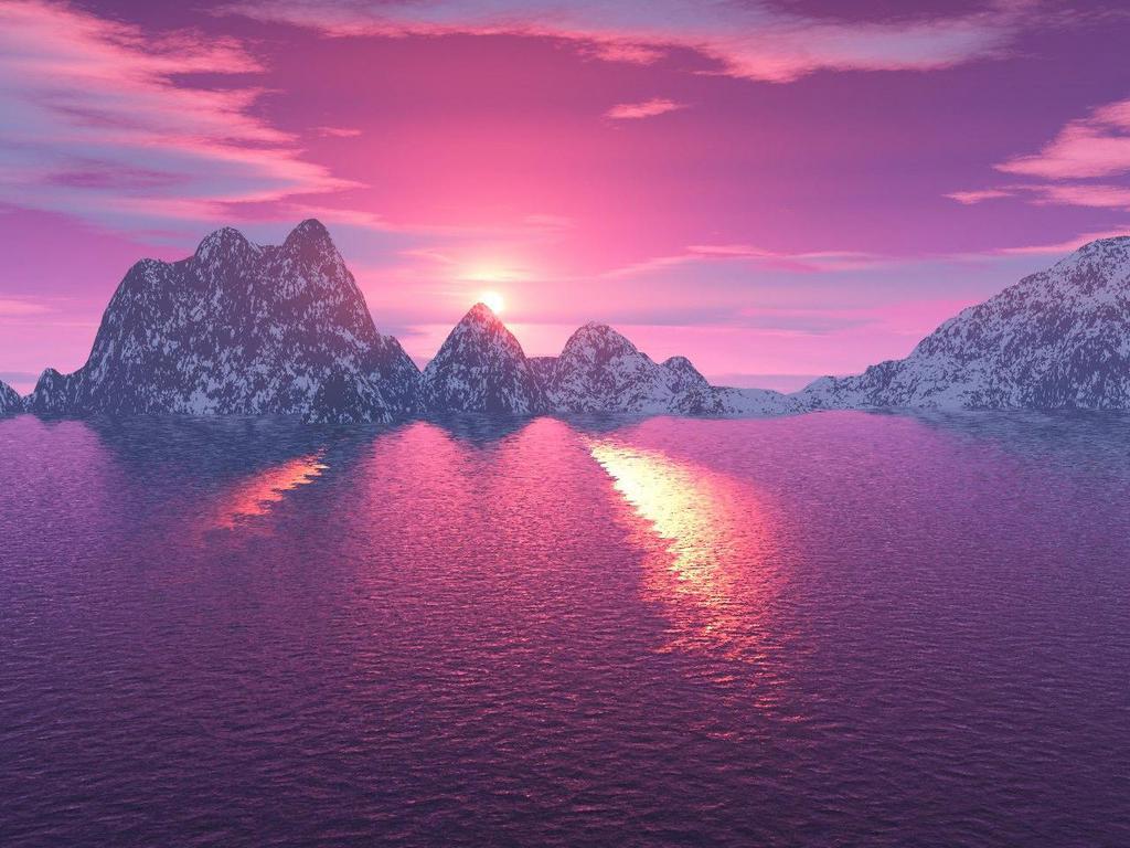 Group Of Pinky Purple Sunset Wallpaper The