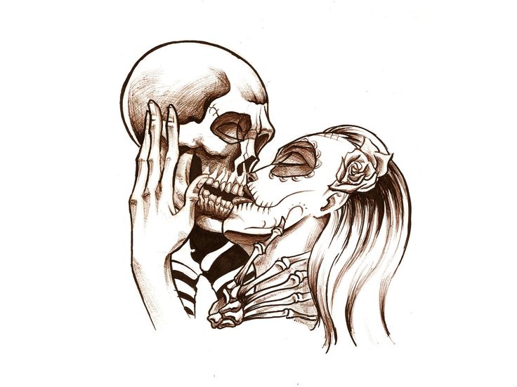 Designs Male And Female Skull Kiss Tattoo Wallpaper More Ideas