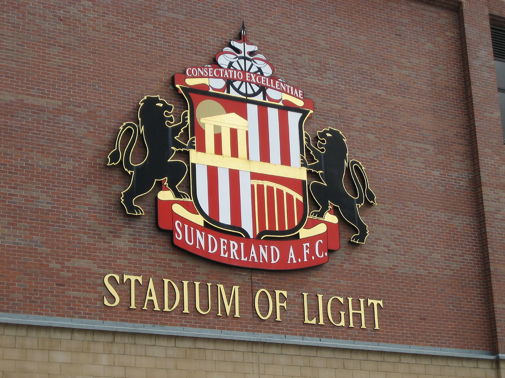 Stadium of Light The club crest on the West Stand