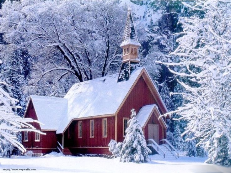 Churches Winter Scenes Church In Wallpaper