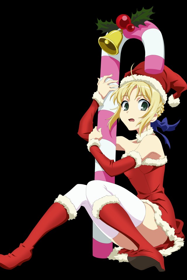 Christmas Anime Wallpaper Saber iPhone