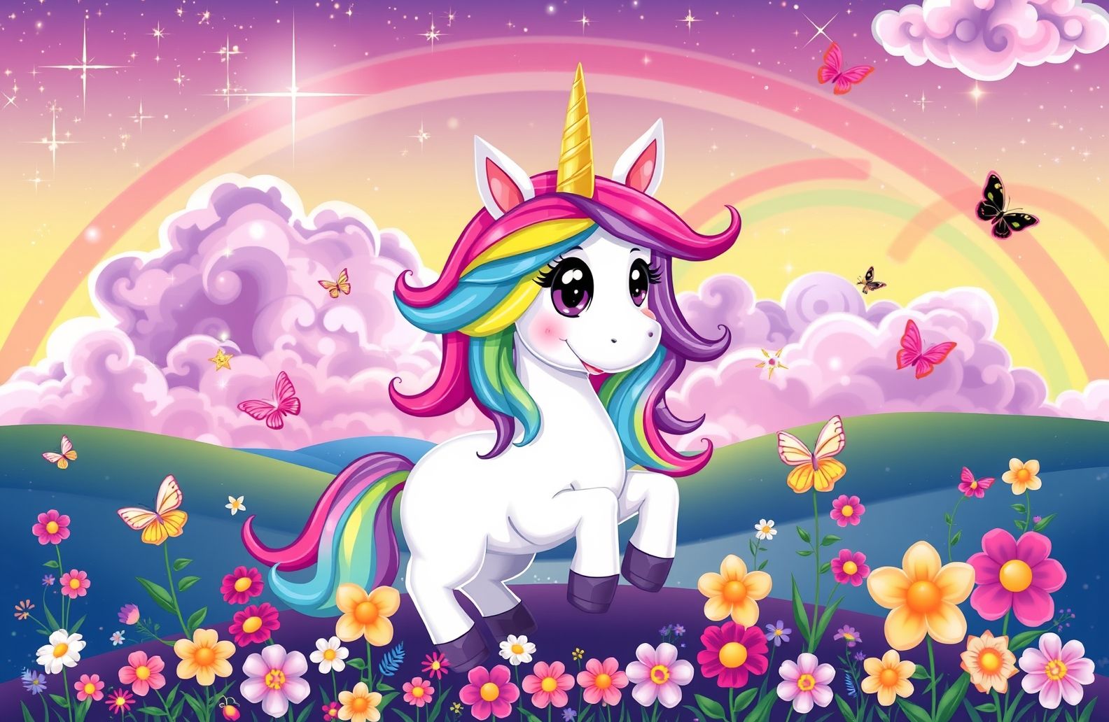 Cartoon Unicorn Wallpaper