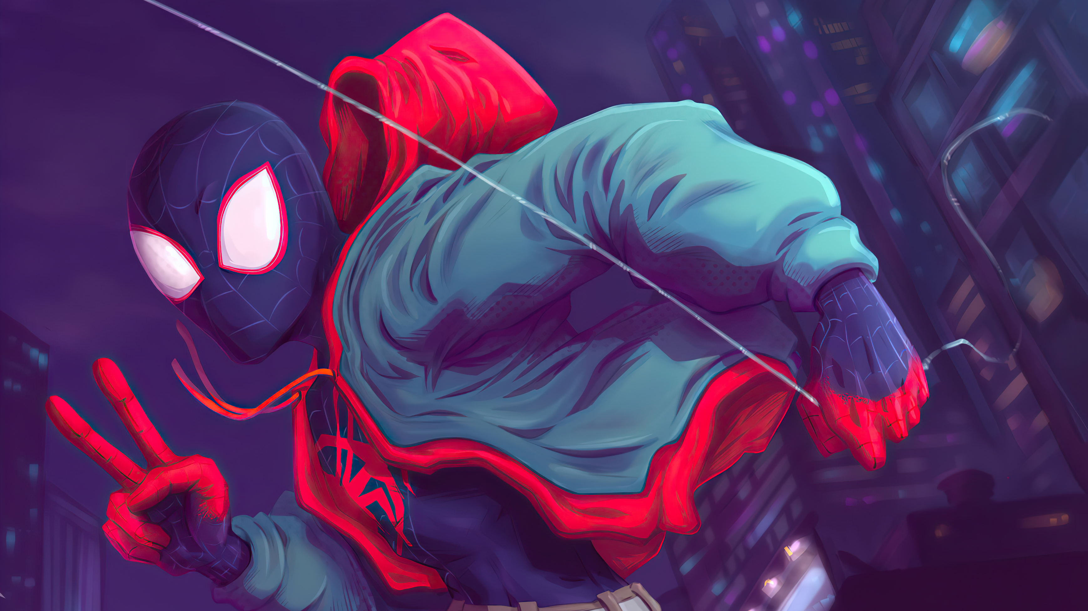 Spider Verse Man 4k Wallpaper HD Superheroes