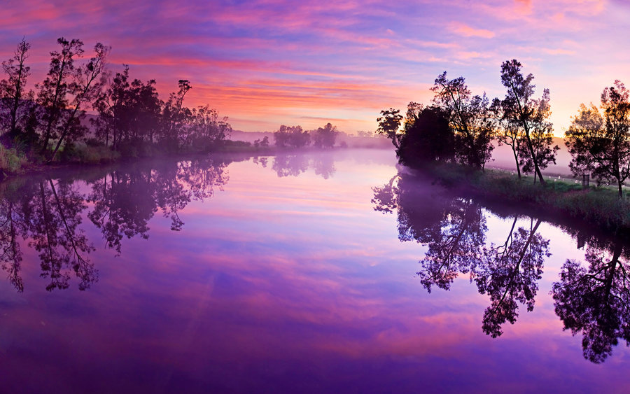 Purple Background Sunrise By Kucuu