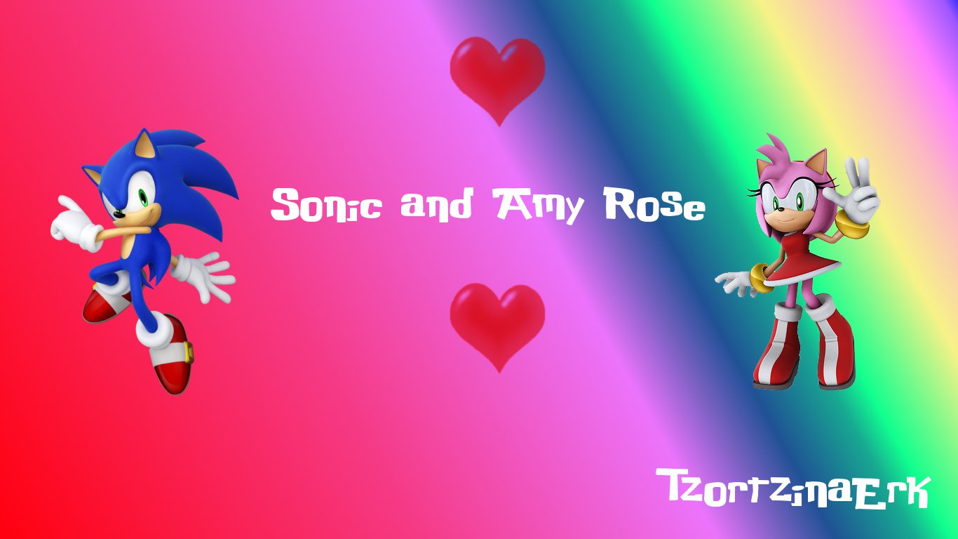 Sonic And Amy Rose Wallpaper By Tzortzinaerk