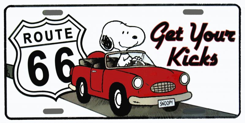 Snoopy Tin License Plate Route Snoopn4pnuts