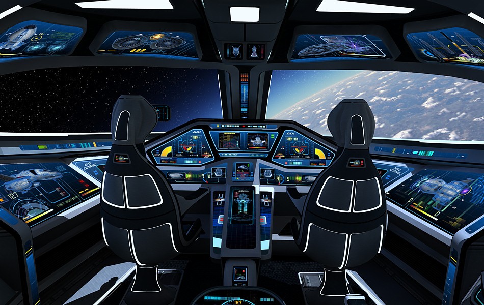 interactive view of space shuttle cockpit
