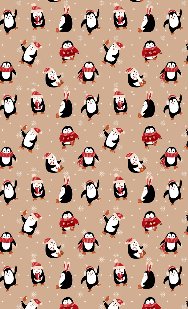 Penguin On Neutral Background Cute Winter Wallpaper Aesthetic
