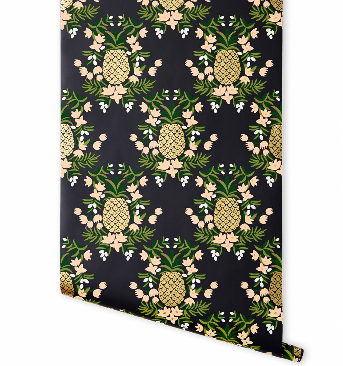 Pineapple Ebony Wallpaper By Rifle Paper Co Made In Usa