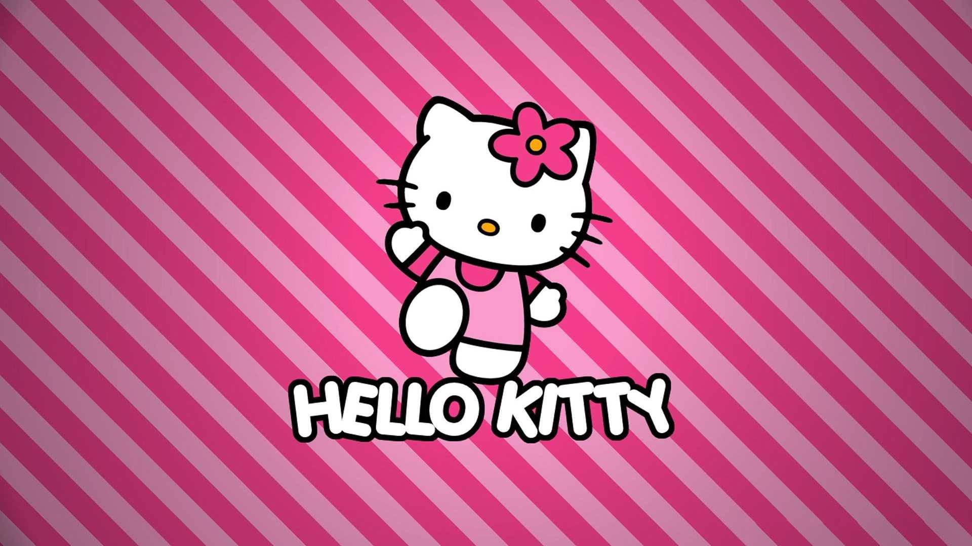 Sanrio Desktop Hello Kitty Pink Striped Background