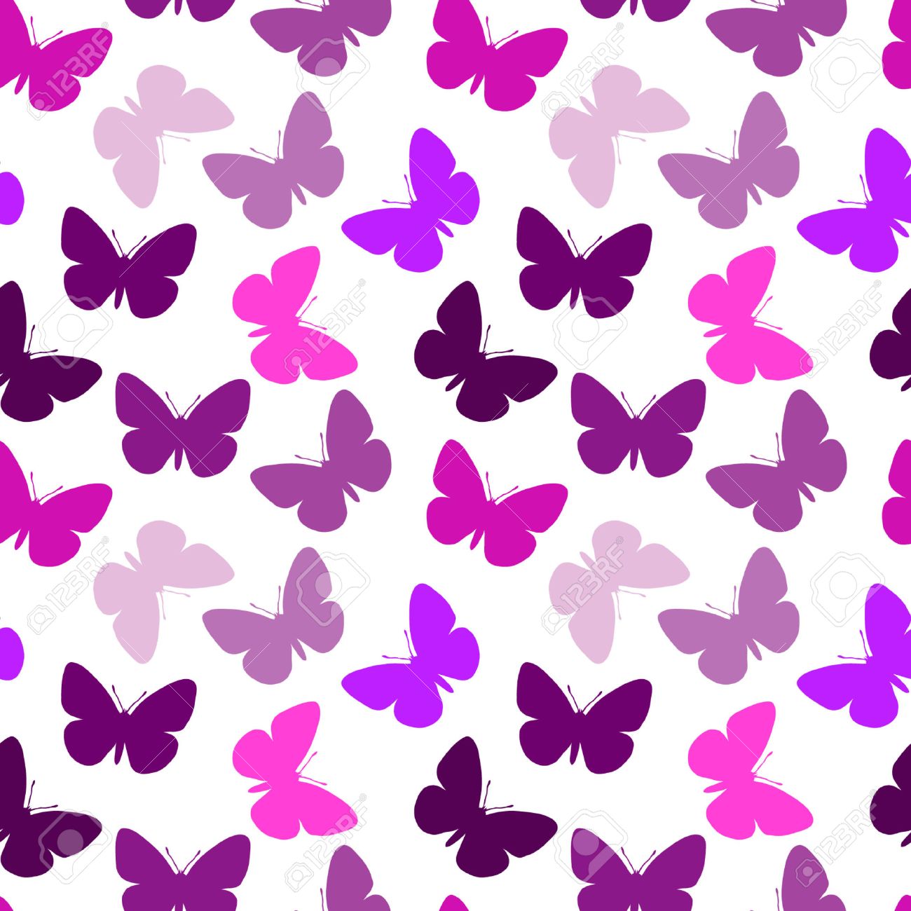 Violet Seamless Butterfly Background Royalty Cliparts