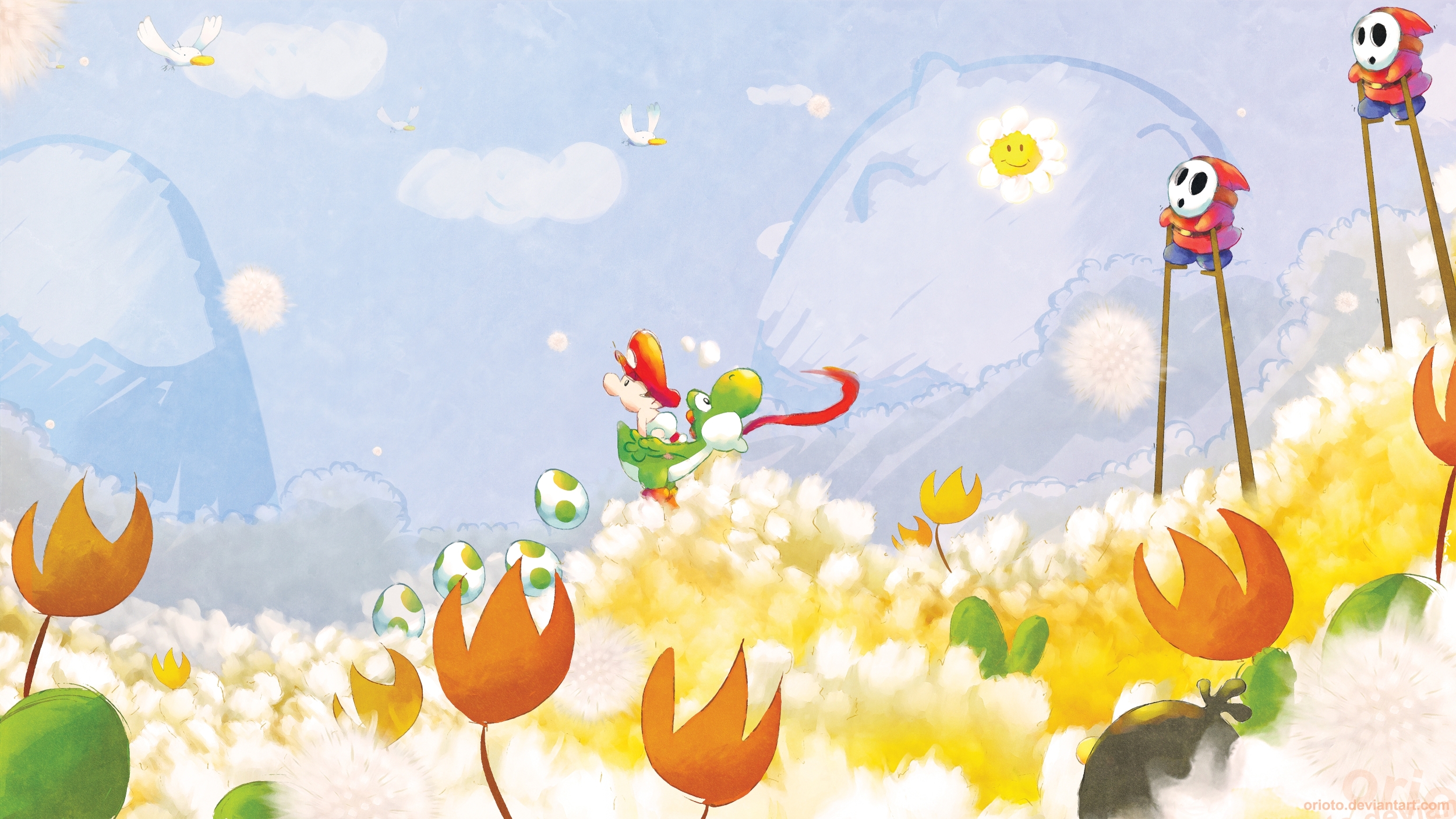 Super Mario World Yoshi S Island HD Wallpaper Background