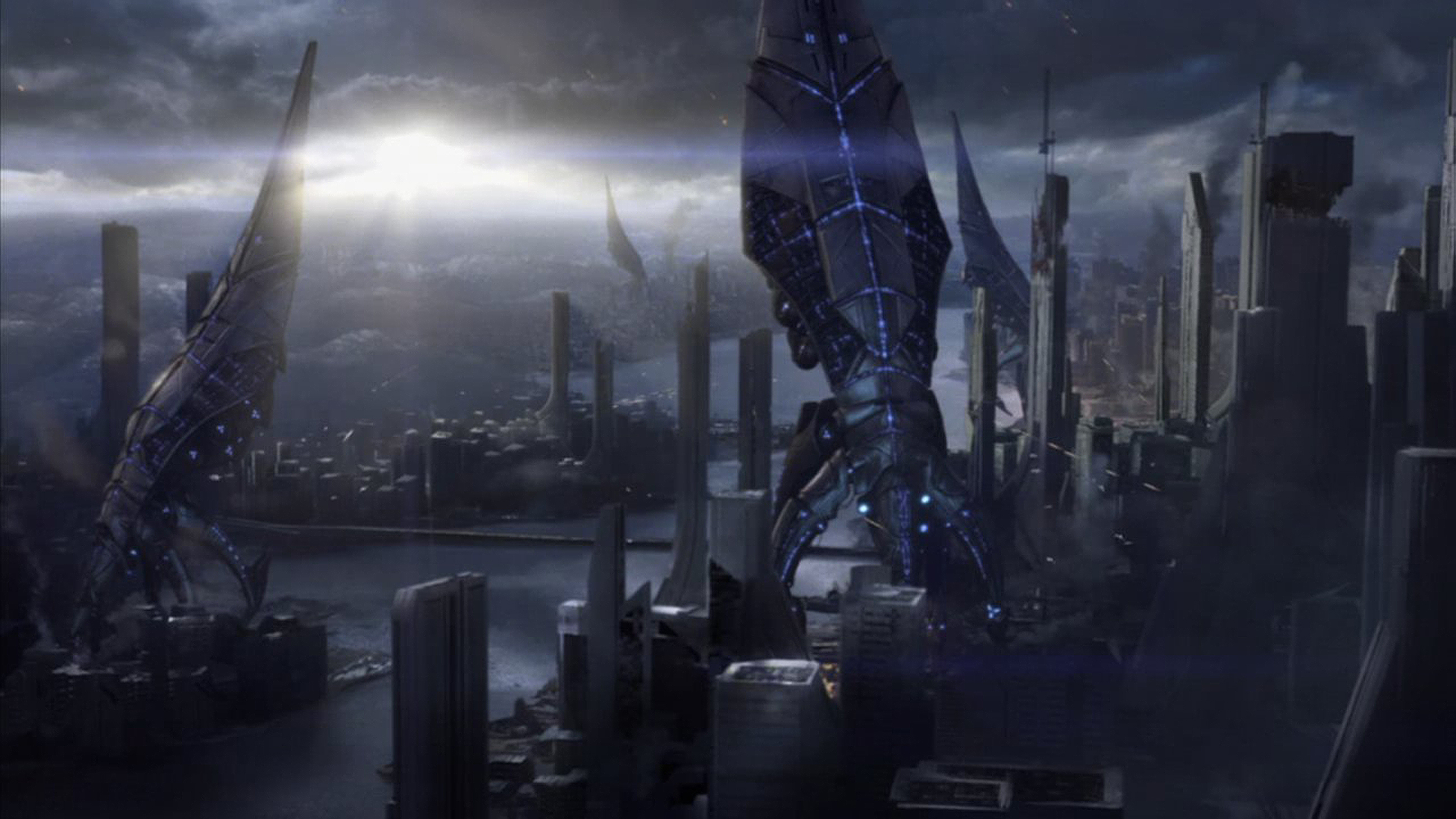 Mass Effect Reapers Destroying The City