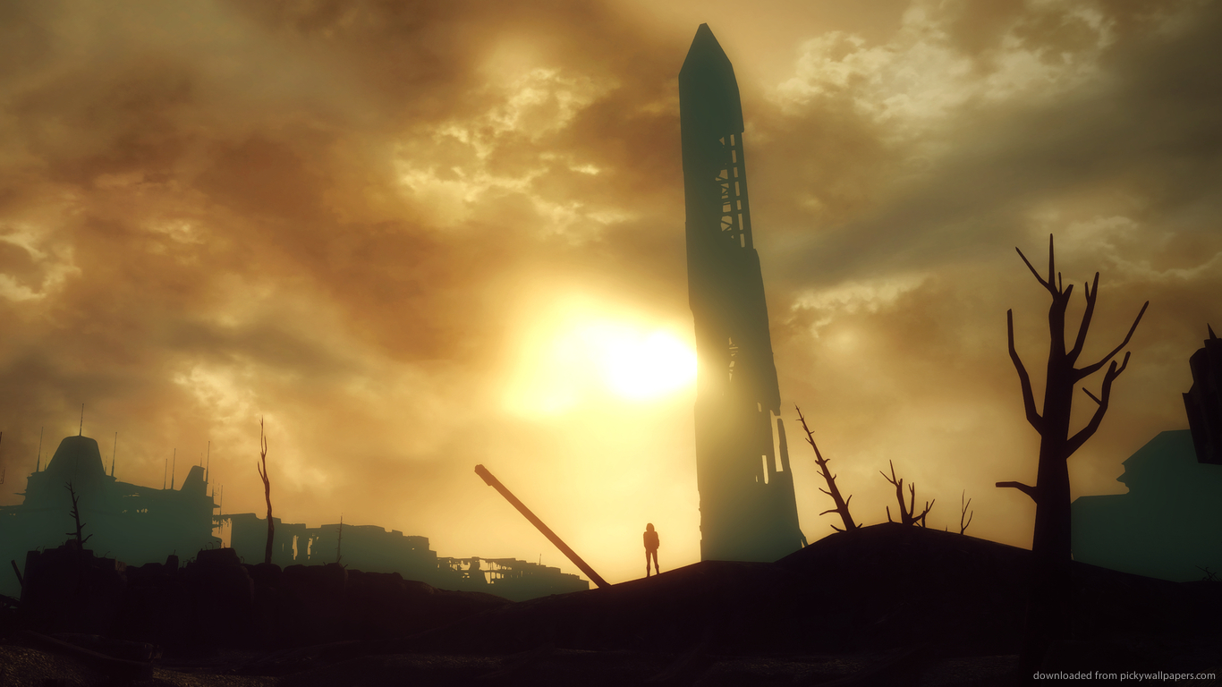 Fallout Sunset Over The Monument Wallpaper
