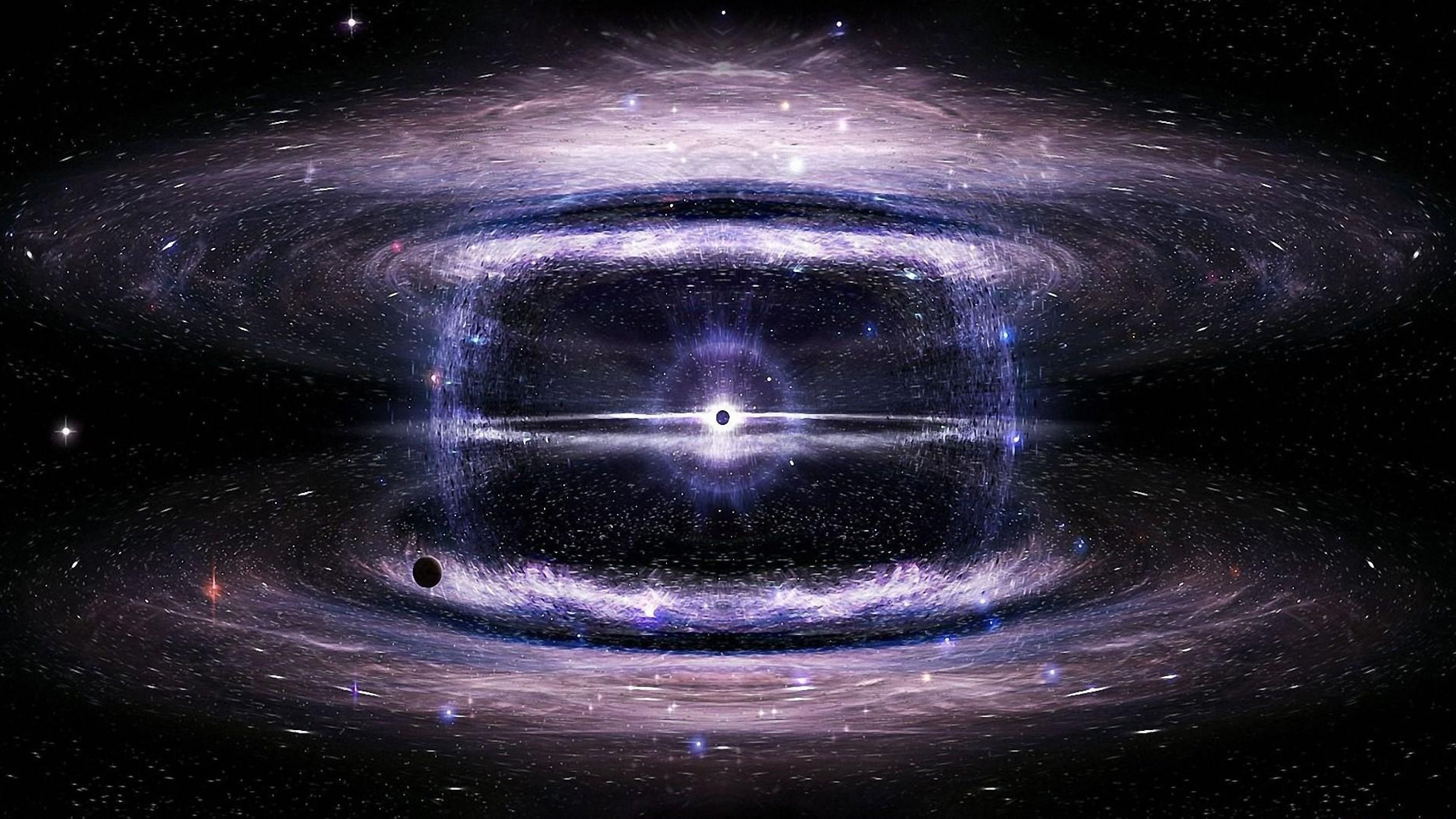  Black hole Space Stars Circles Universe Wallpaper Background 4K 3840x2160