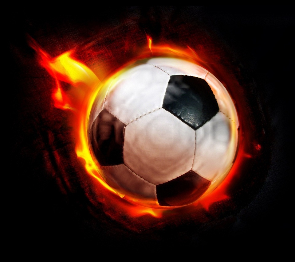 Flaming Soccer Ball Android Wallpaper