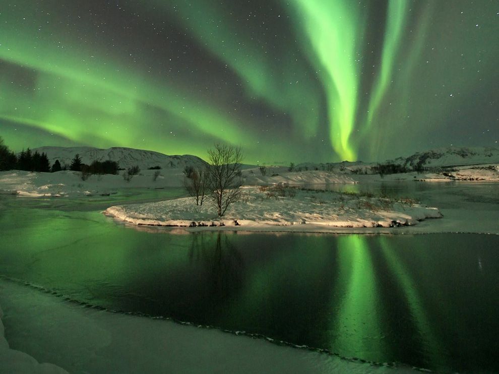 National Geographic Wallpaper Aurora Borealis Iceland Photograph