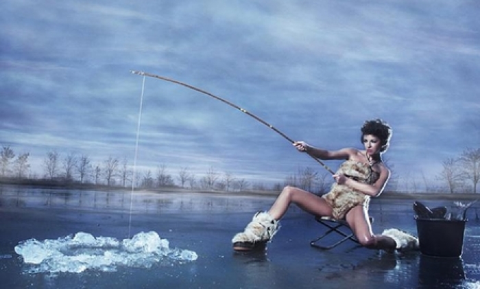Ice Fishing Model Woman Fish