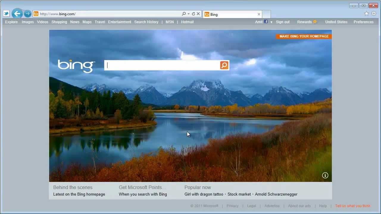 Bing Home With Video