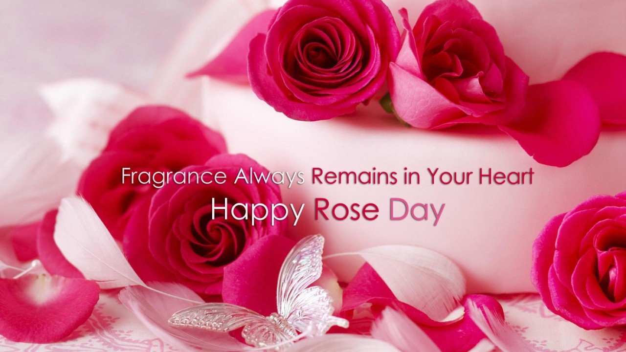 Happy Rose Day Red With Love Quotes Wallpaper
