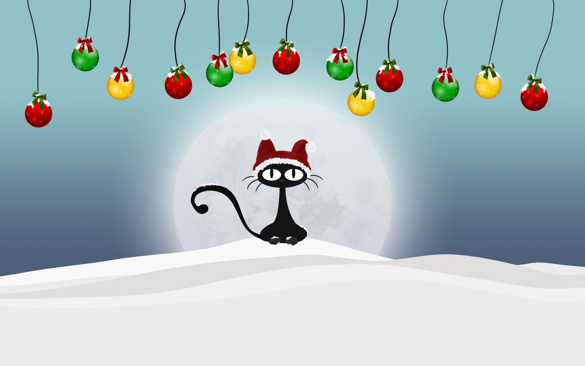 And Happy New Year Christmas Cat Wallpaper HD