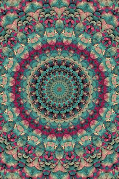 Beautiful Blue Bohemian Boho Gypsy Mandala Pattern Wallpaper