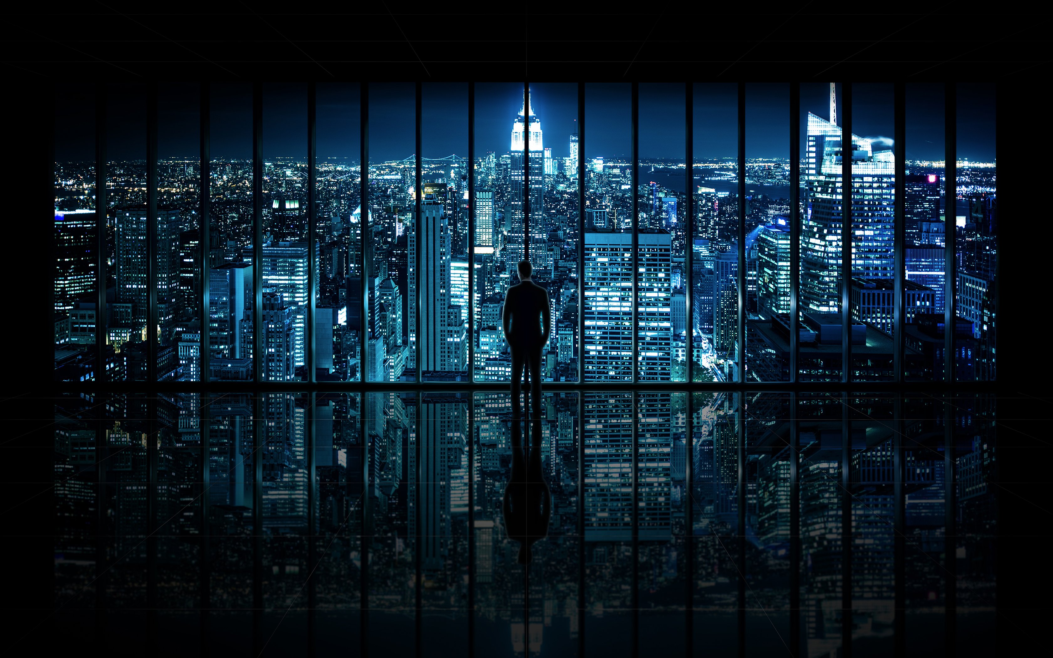 Window to Gotham City wallpaper background