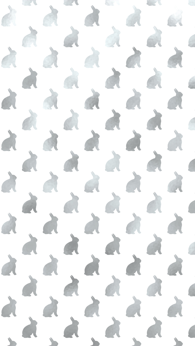 Silver Bunny Wallpaper For iPhone