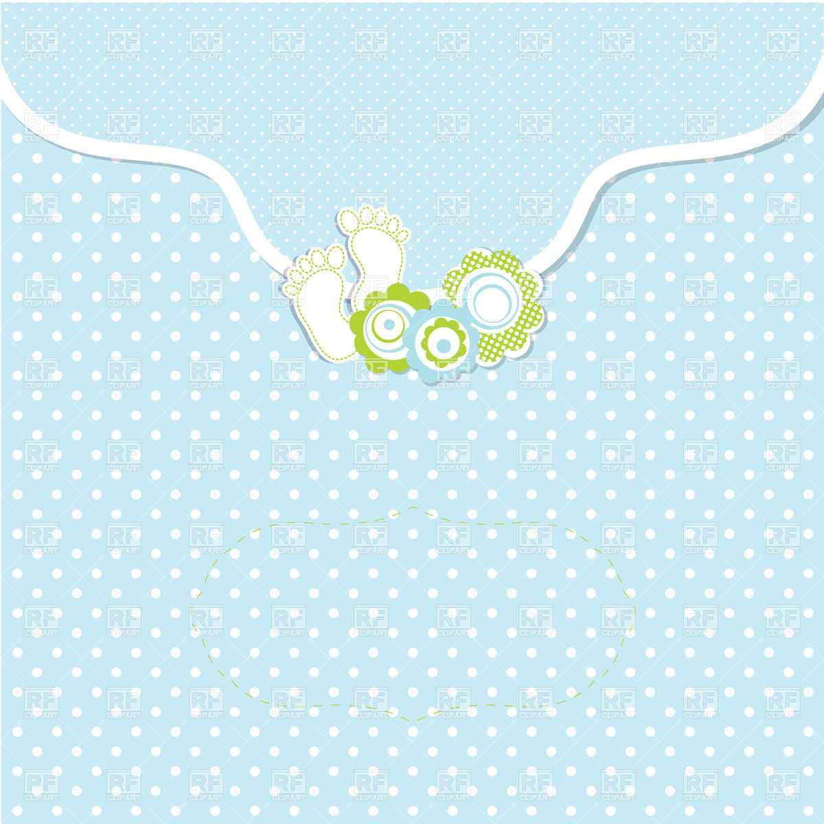 Baby Boy Footprint Background Frame And