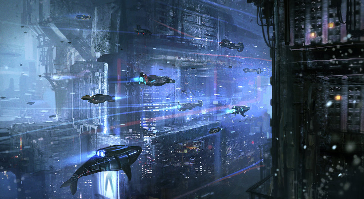 Underwater Cyberpunk City by nkabuto on
