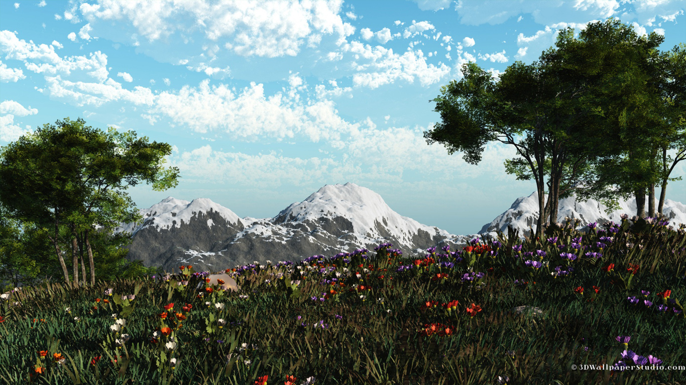 Spring in the valley wallpaper in 1366x768 screen resolution