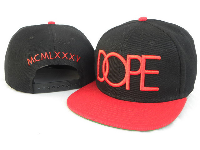 Red Dope Logo Dope logo on a black cap